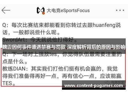 魏震因何事件遭遇禁赛与罚款 深度解析背后的原因与影响 魏震因何事件遭遇禁赛与罚款 深度解析背后的原因与影响